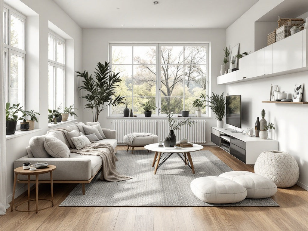 Modernes Wohnzimmer mit Klick-Vinyl-Boden von Boden Boutique, kombiniert mit stilvollen Wohnaccessoires für ein harmonisches Wohnkonzept.