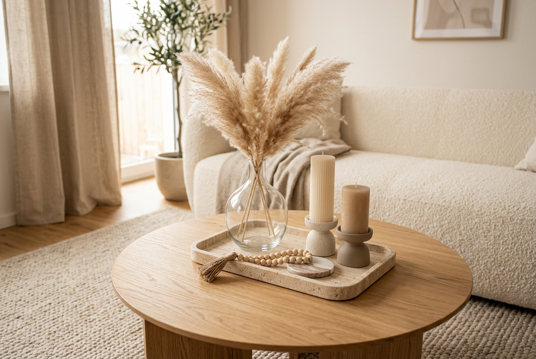 Couchtisch dekorieren: Wohnzimmertisch-Styling in 3 Schritten