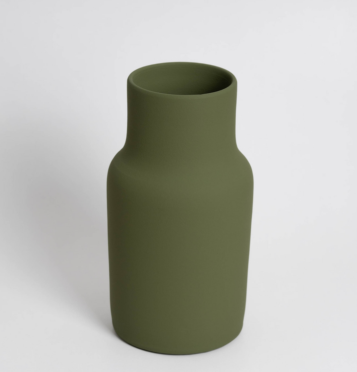 Vase Blanc 01 in olive Grün ø 8 x 25 H cm