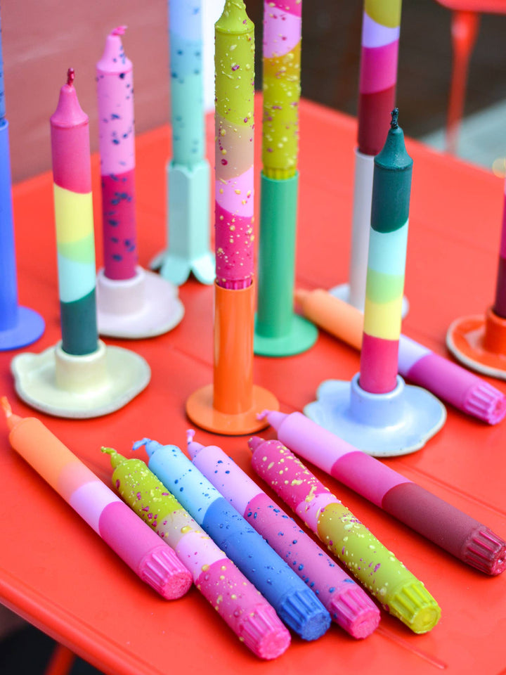 Farbige Kerze Pfirsichtöne modern