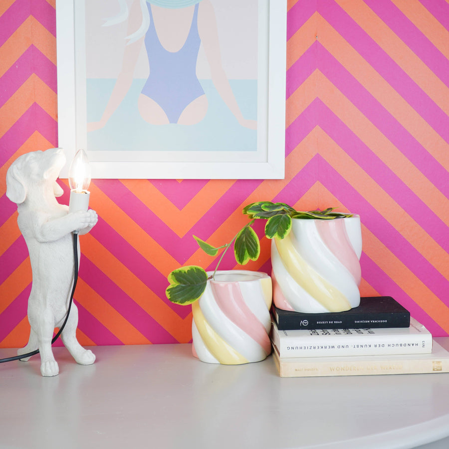 Blumentopf Marshmallow Rosa Gelb 15,5 cm