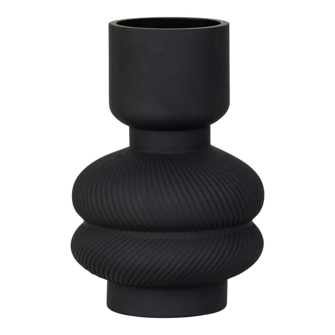 Elegante Blumenvase in schwarz