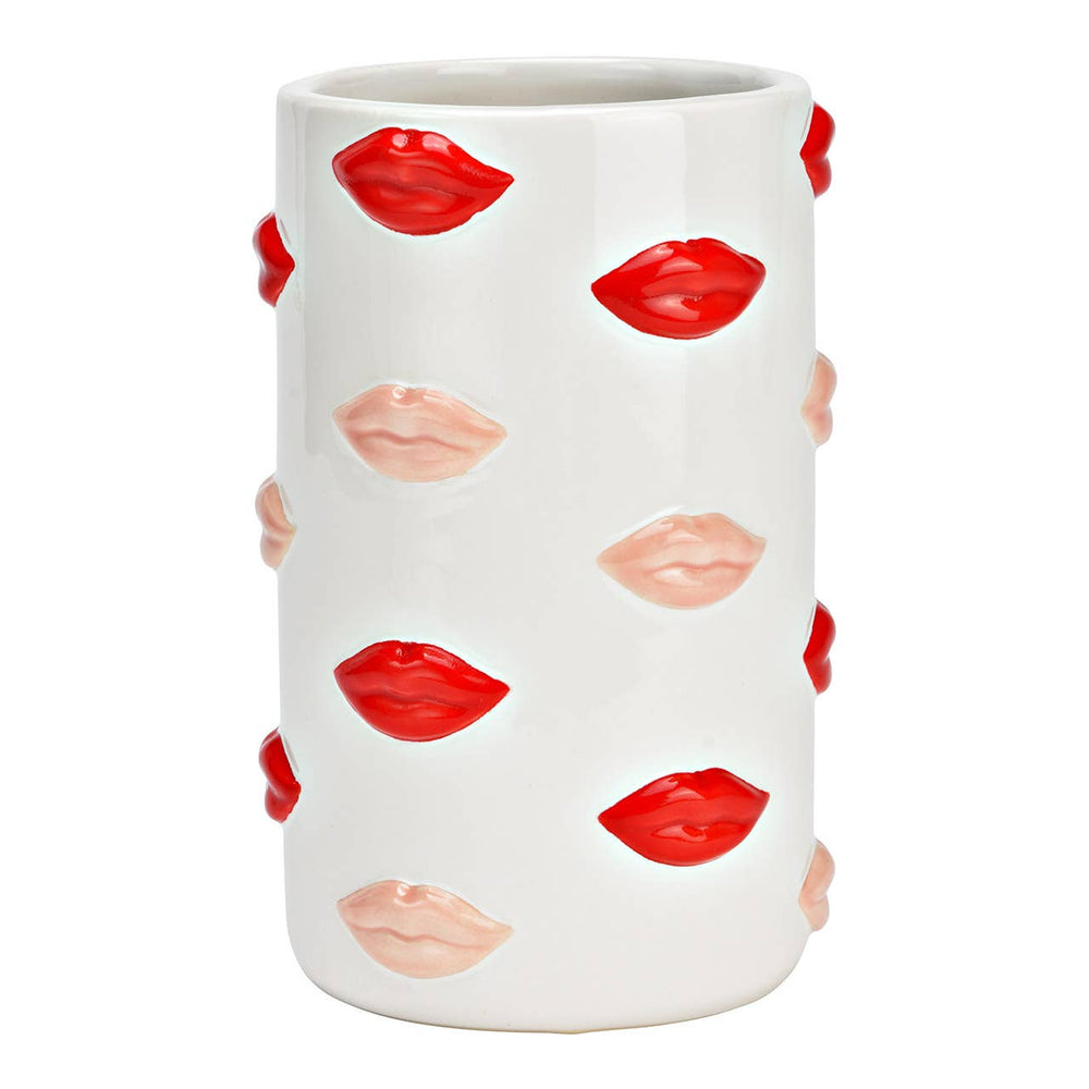 Pop-Art Vase mit Lippen – dekorative Geschenkidee