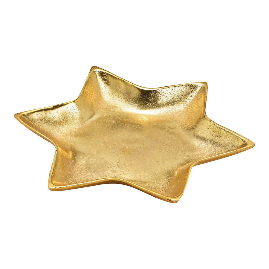 Goldener Deko-Teller in Sternform aus Metall