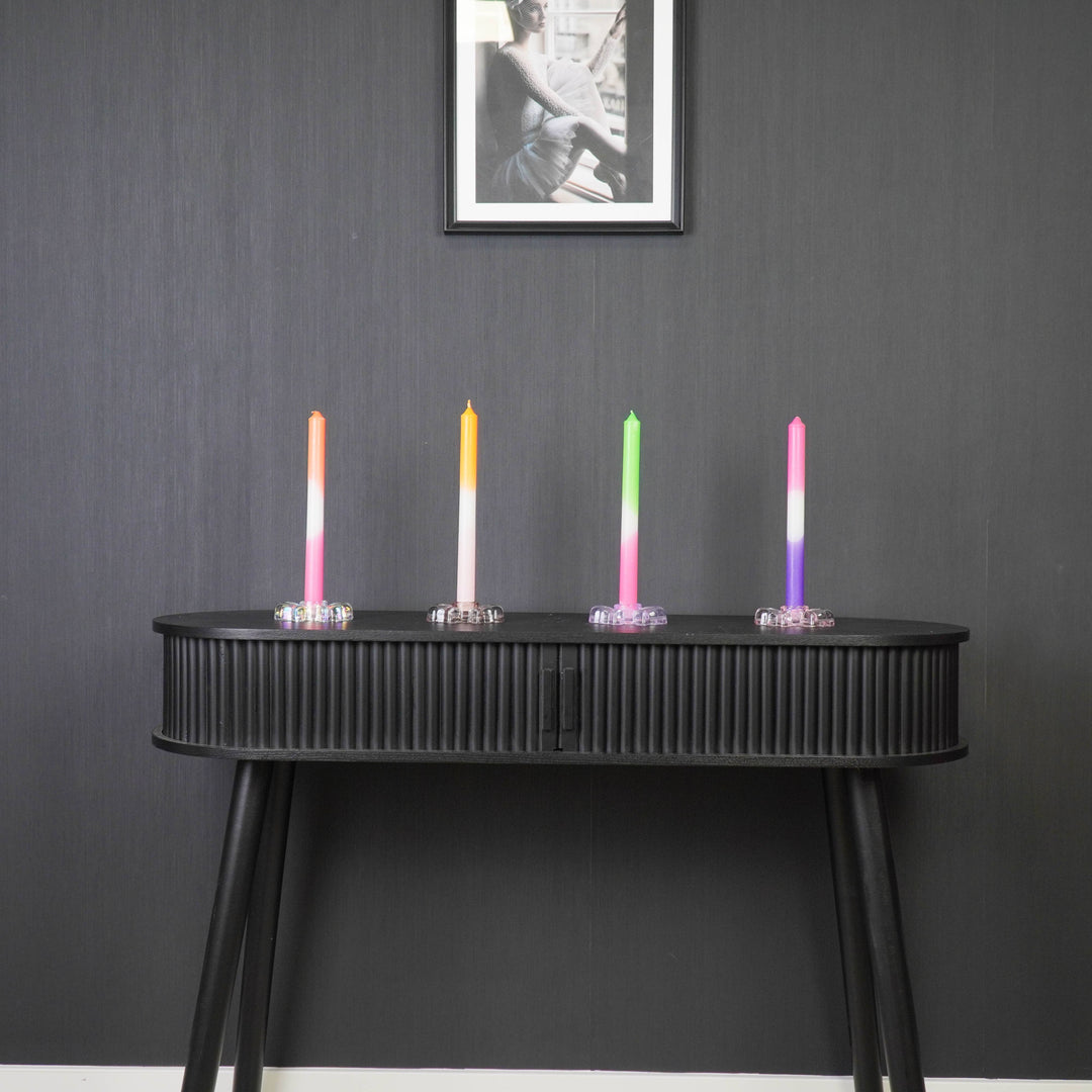 Kerzenhalter Schleife mit Dinnerkerze dekoriert