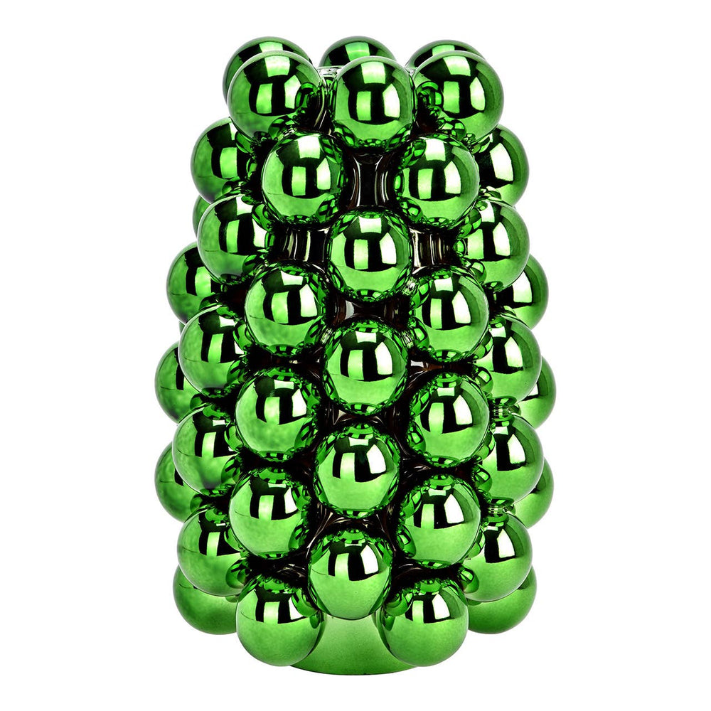 Vase Bubble aus Porzellan in Dunkelgrün – glänzende Weihnachtsdeko