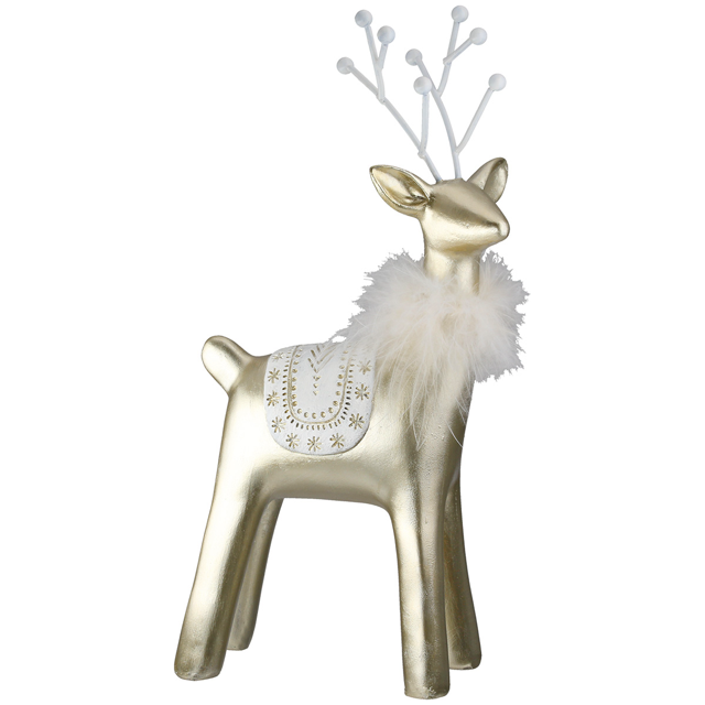 Dekofigur Rentier Roger, goldfarben 40 cm hoch