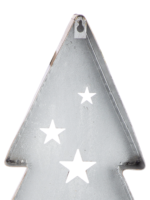 Detailaufnahme Wandobjekt Tannenbaum Starry, Metall, antikfinish, goldfarben, Sternmuster