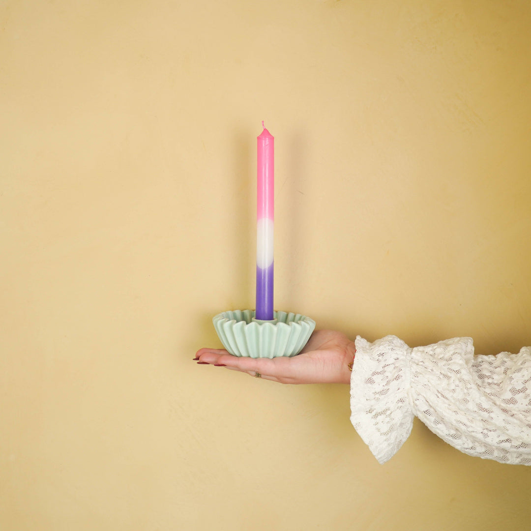 Gefalteter Kerzenhalter in mint 