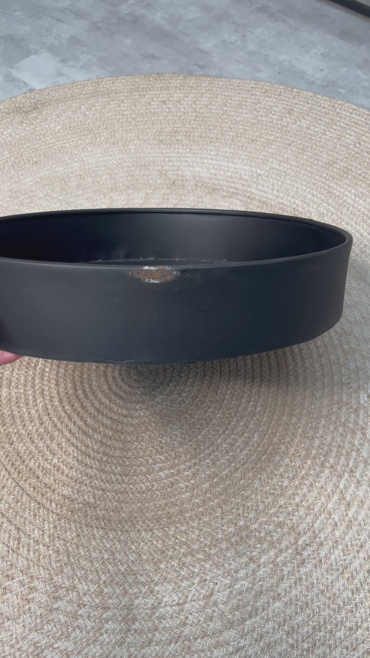 Metallschale Schwarz Antik, ø 40 cm – B-Ware mit Rost